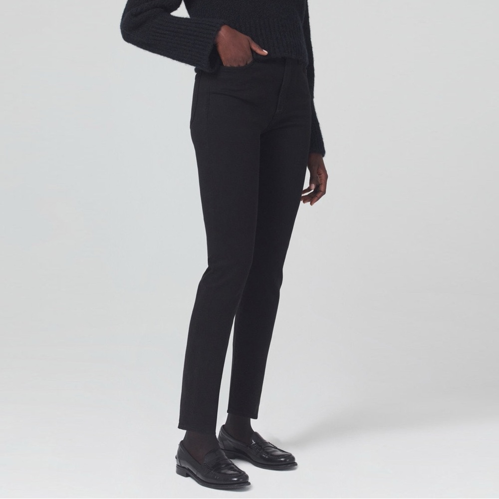 Citizens Of Humanity Olivia High Rise Slim Ankle Black Jeans 26